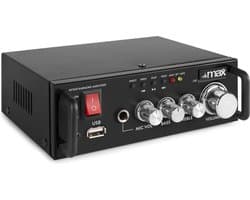 Karaoke versterker - MAX AV340 karaoke set versterker met Bluetooth en mp3 speler - 2x 50W