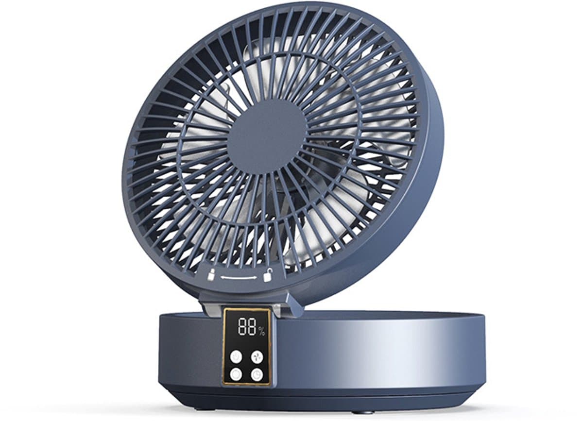 Tafelventilator met afstandsbediening, kleine bureauventilator, USB-oplaadbare ventilator, 3 snelheden, stil, krachtig, draagbaar, ideaal voor slaapkamer en thuis — afbeelding 1