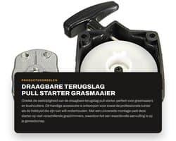 Solidchoice- Pull Starter Universeel - Draagbare Terugslag - Grasmaaiers/Bushcutters - Montage - Afstand Bevestigingsgaten 67mm - Lengte Touw 85cm - Startmechanisme