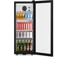 Klarstein GrandCooler professionele drankenkoelkast 137 l – Drankenkoeling, ledverlichting (wit/blauw), regelbare temperatuur van 0 tot 10 °C, 3 schappen