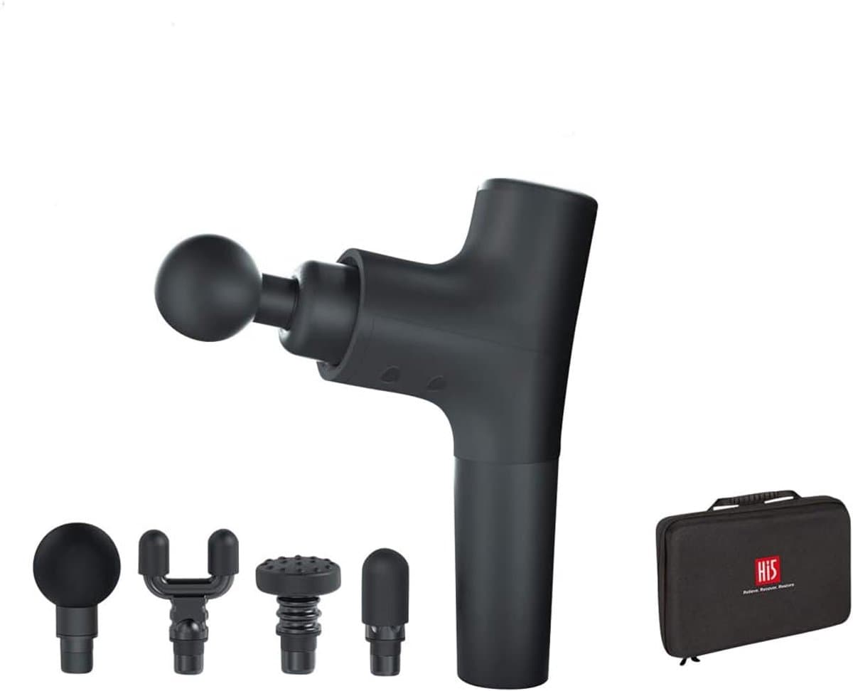 Massage gun - met verwisselbare siliconen accessoires - LED display - voor spierontspanning - ShopVlot — afbeelding 1