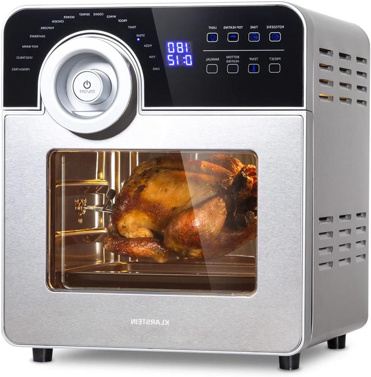 Heteluchtoven - Airfryer Oven - Maaltijden Bereiden - Duo Heating Technologie - 14 Liter - Zilver — afbeelding 1