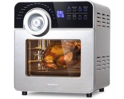 Heteluchtoven - Airfryer Oven - Maaltijden Bereiden - Duo Heating Technologie - 14 Liter - Zilver
