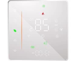 Slimme Thermostaat - Temperatuurregelaar WiFi - Verwarming Instellen - Wekelijks Programmeerbaar - 5-35°C Instelbaar - Wit
