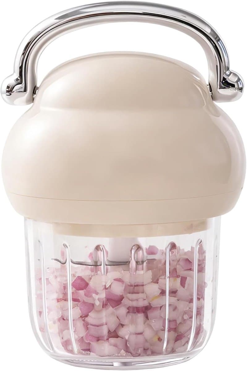 Keukenmachine - Hakmolen - Eten Bereiden - Draadloos Oplaadbaar - 350 ml - Beige — afbeelding 1