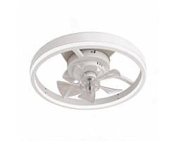 Plafondventilator met LED-Licht – Witte 20 inch Plafondventilator met Afstandsbediening – 6 Snelheden + Dimbare Drie-kleurentemperatuur LED (36W) – Stille DC Motor – Zomer/Winter Omschakeling – Voor Slaapkamer, Woonkamer & Studie
