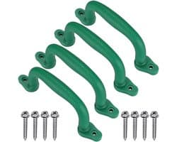 4 stuks Handgreep, 18 cm, robuuste veiligheidsgreep voor buiten/binnen, schommelklimframe, speelhuis, apenstangen en boomhuisaccessoires, groen