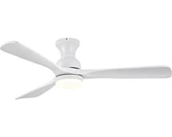 COVREO Plafondventilator met verlichting 132 cm wit, hout, 6 snelheden