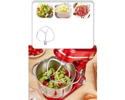 Keukenmixer – Keukenmachine - Keukenrobot - Foodprocessor - 6L - 2000W - Krachtige & Stille Motor – 6 Snelheden – Met Roestvrijstalen Kom – Metal Gray