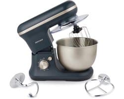 Staande Mixer - Keukenmixer Planetaria - Thuis Bakken - Krachtige 1200W Motor - 5 Liter Kom - Blauw Grijs