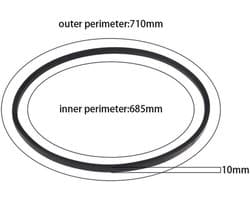 Aandrijfriem Rubber - Compatibel met Mountfield SP533/SP533ES/HW511PD/SP53H - Breedte 10 mm - Lp 710 mm - Li 685 mm - Duurzaam onderdeel - Grasmaaieronderdeel