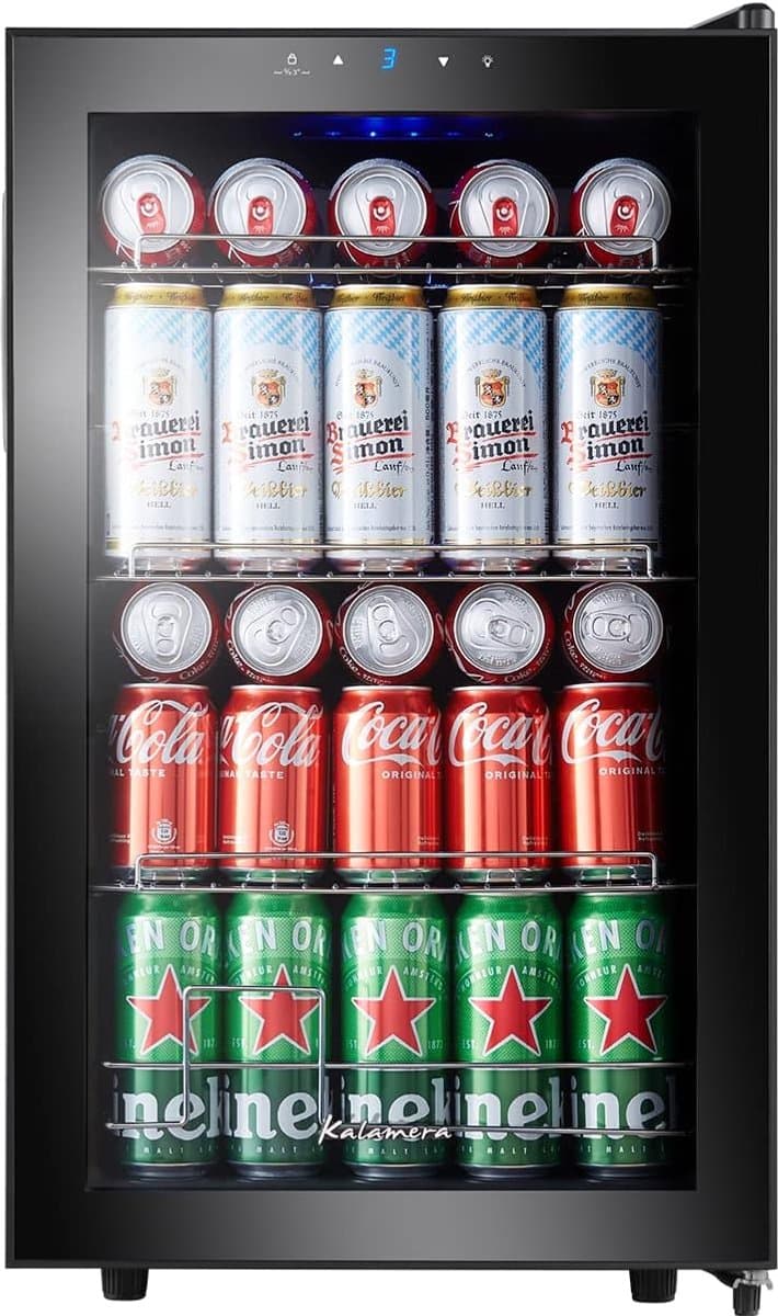 Drankenkoelkast met Touchscreen - 68 Liter - 3-18°C Koelzone - LED Verlichting - Vrijstaand - Zwart — afbeelding 1