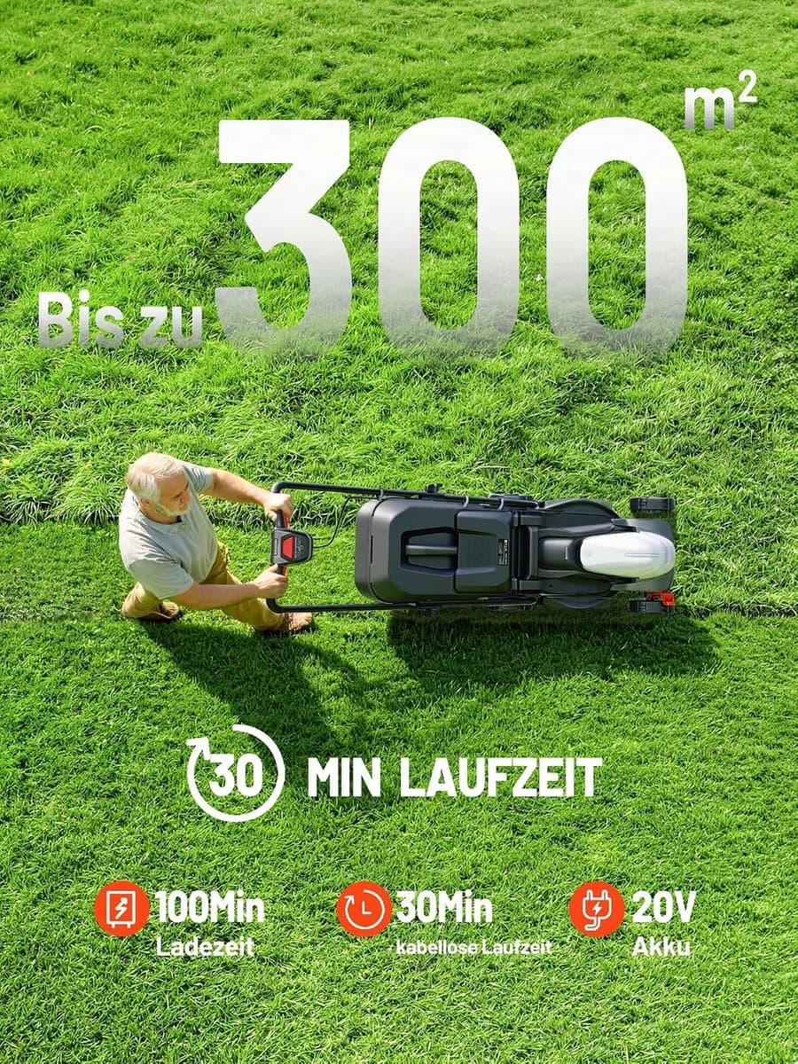 Grasmaaier 5.0 Ah - 13 mm Snijdikte - Elektrisch - Ideaal voor gazons tot 300 m² - ShopVlot — afbeelding 1