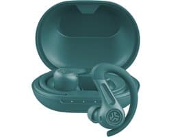JLab JBuds Sport ANC 4 Draadloze oordopjes - Bluetooth Oortjes Draadloos - Hybrid Active Noise Cancelling - 60 uur Batterijduur - IP66 Waterbestendig - Aanpasbare EQ3 - Hardlopen - Groen