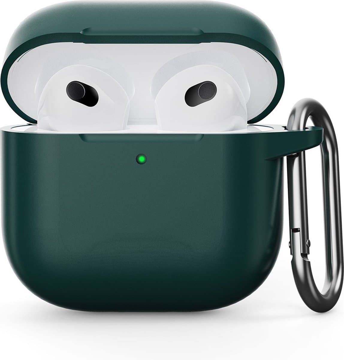 Coverup Hoesje - Geschikt voor AirPods 5 / 4 Hoesje - Coverup Siliconen AirPods Case met Sleutelhanger - Emerald Green — afbeelding 1