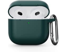 Coverup Hoesje - Geschikt voor AirPods 5 / 4 Hoesje - Coverup Siliconen AirPods Case met Sleutelhanger - Emerald Green
