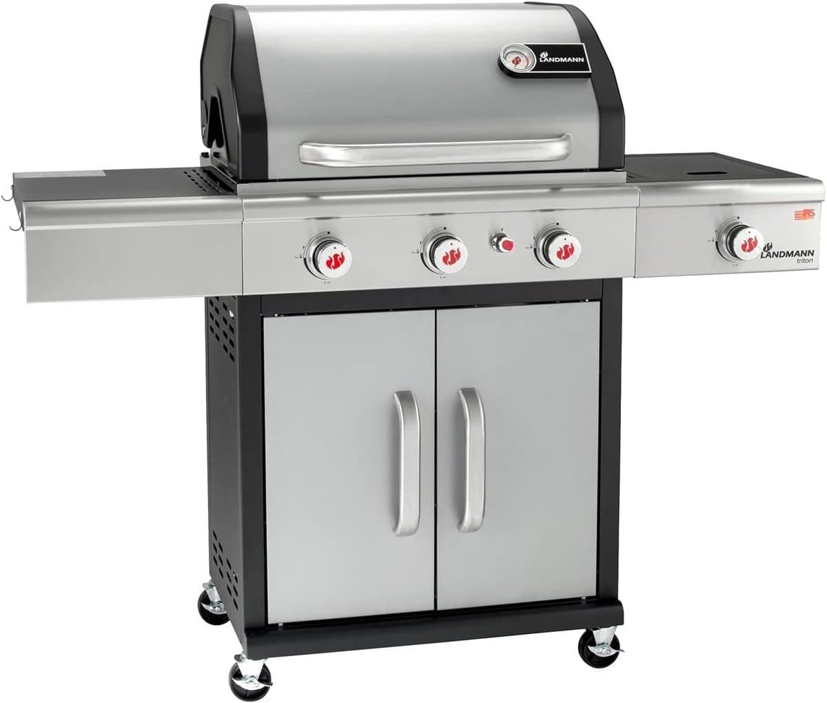Landmann Triton PTS 3.1 Gas BBQ - Zijbrander - 3 Branders - 140 cm - Edelstaal - Gietijzeren Rooster — afbeelding 1