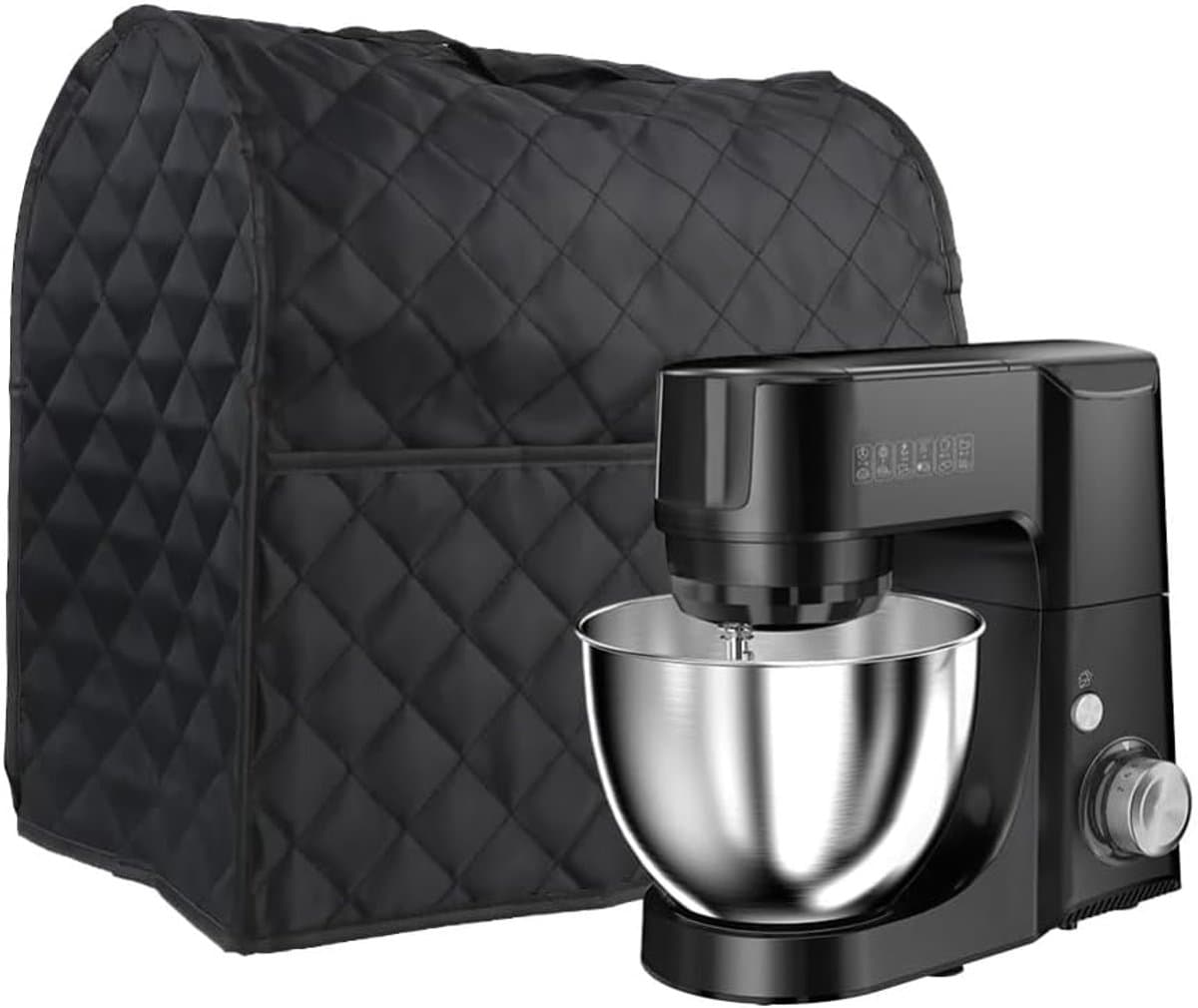 Mixer Beschermhoes - Keukenmachine Cover - Apparaat Beschermen - Wasbaar Gewatteerd Materiaal - 36x23x36cm - Zwart — afbeelding 1