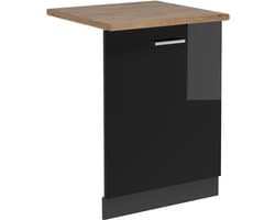 Vaatwasserfrontpaneel - Keukenfront - Keuken Integratie - Hoogglans Afwerking - 60 cm Breed - Zwart