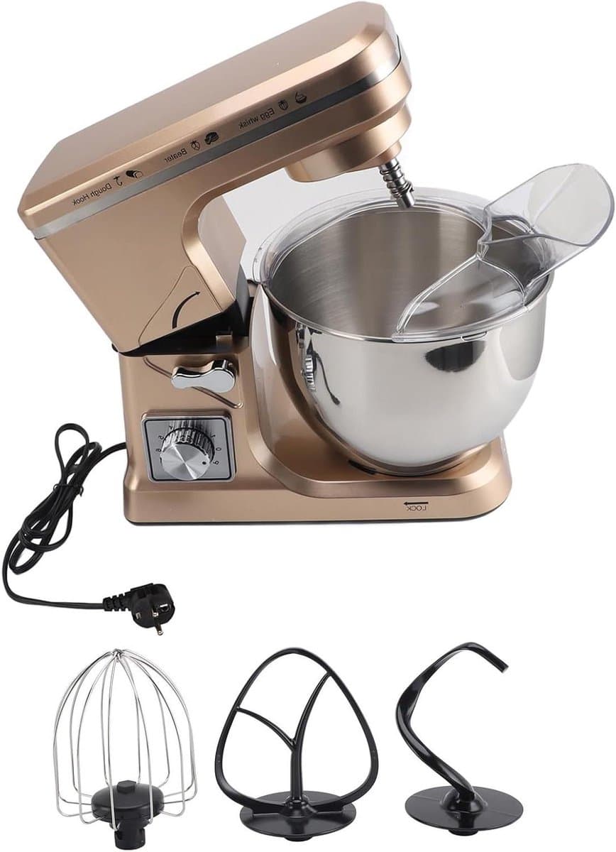 Keukenmixer - Voedselmixer - Bakken en mengen - 6 snelheden - 5 liter kom - Zwart — afbeelding 1