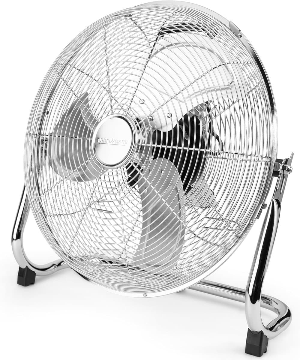 Vloerventilator - Windmachine - Ruimte Koelen - Stille Werking - 40 cm Diameter - Chroom — afbeelding 1