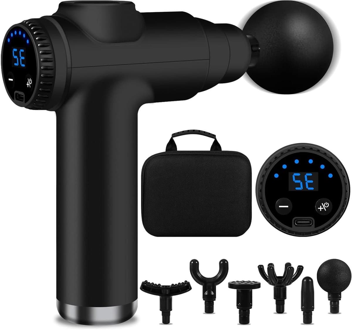 Spier Massager - Herstel Gun - Spierherstel Bevorderen - 32 Snelheidsniveaus - 15 x 5 x 20 cm - Zwart — afbeelding 1