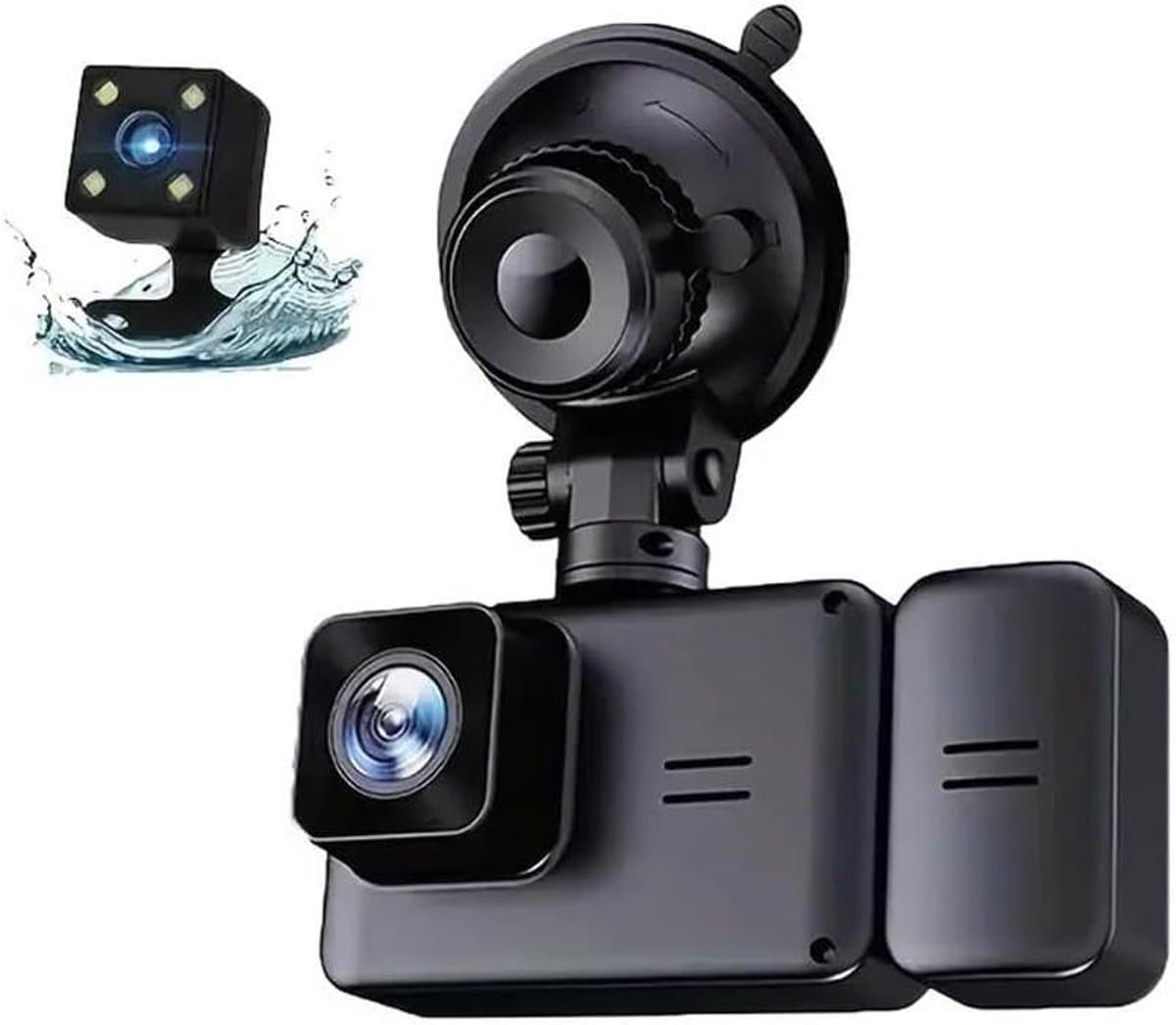 Dashcam Auto - Autocamera DVR - Verkeersveiligheid - Drievoudige lens - 2 inch scherm - Zwart — afbeelding 1