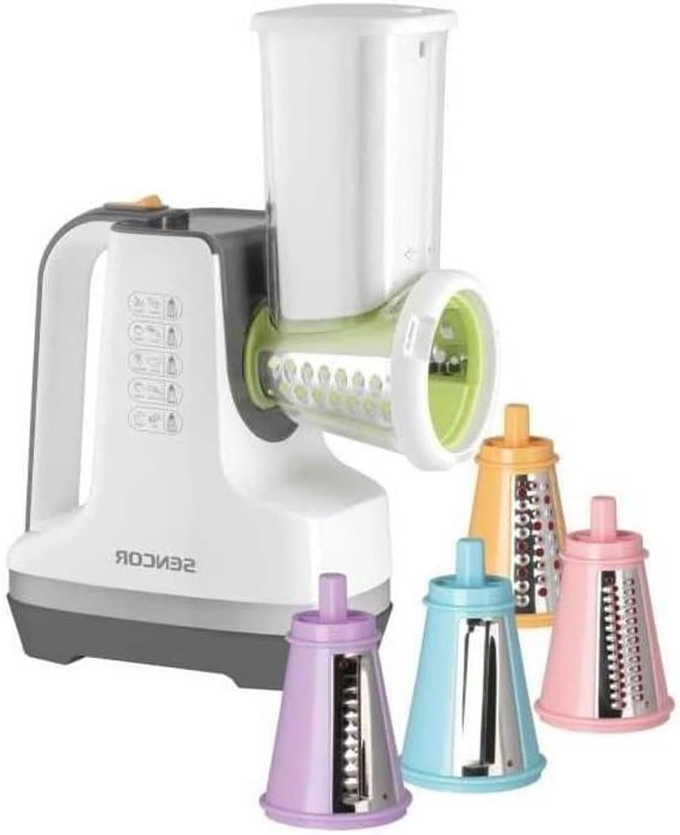Keukenmachine - Snijmachine Rasper - Groente Fruit Snijden - 5 Interne Accessoires - 150 Watt - Wit — afbeelding 1