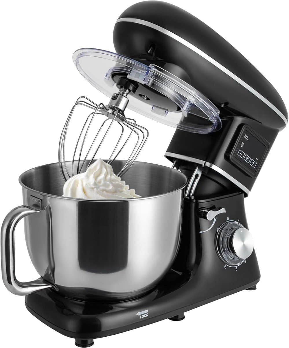 Keukenmachine 1500W - Keukenmixer Krachtig - Brood Deeg Maken - Compact LCD Display - 6.2 Liter Kom - Zwart — afbeelding 1