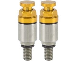 Twee M5x0.8 aluminiumlegering voorvorkontluchtingsventielen/drukregelventielen, geschikt voor CRF150R CR125R CR250R CRF250R, geel