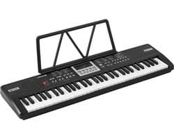 VEVOR Digitale Piano met 61 Toetsen, Semi-Gewogen, Elektrisch Keyboard voor Beginners en Muziekliefhebbers, 100 Geluiden en Ritmes, met HiFi Stereoluidsprekers, Lessenaar en USB/MIDI-Aansluiting