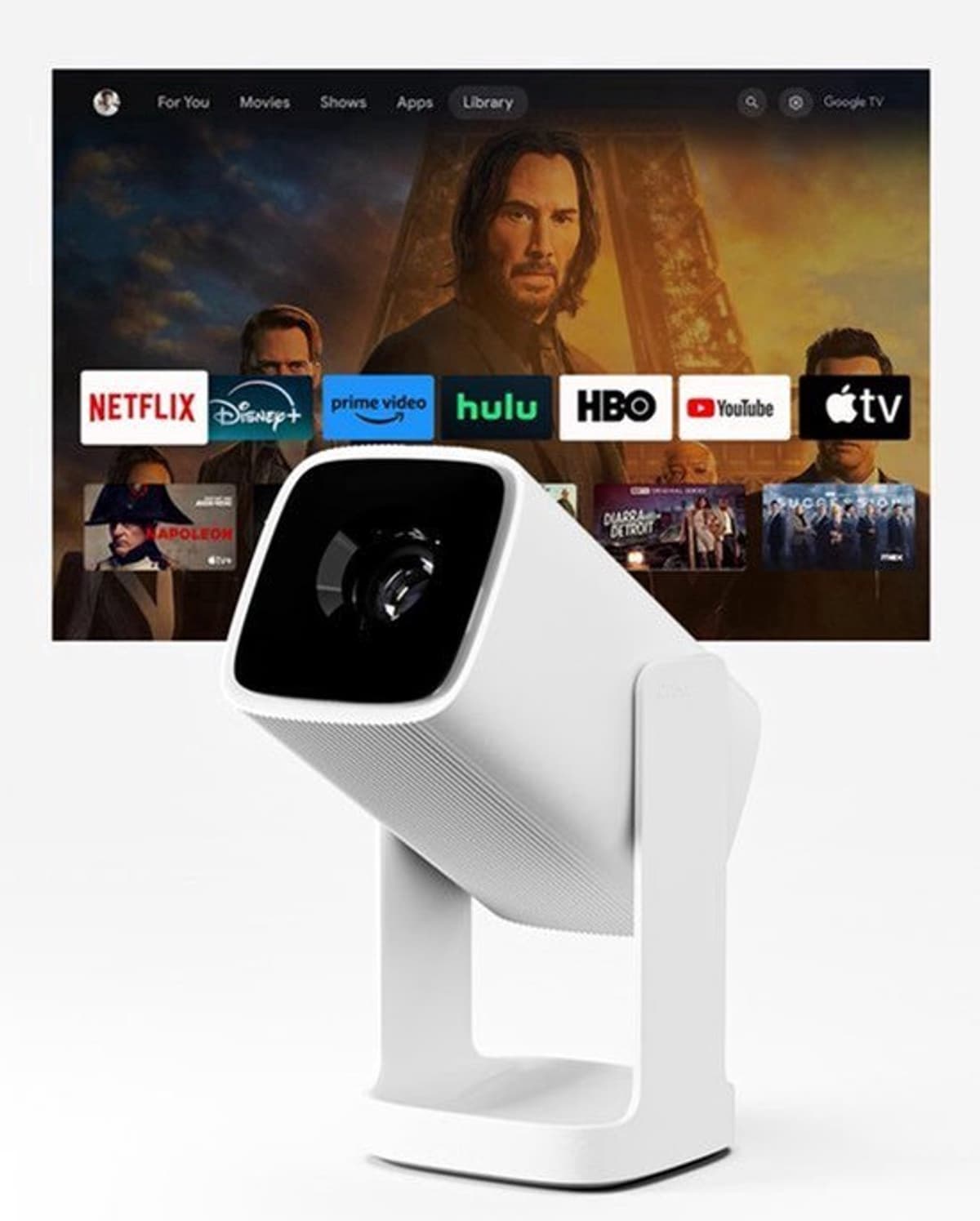 Beamer En Mini Projector - Enige Uitvoering - 8W Bluetooth Speaker - LED - Wit - Voor Thuisbioscoop — afbeelding 1