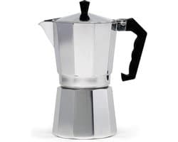 Mokapot - Waterreservoir 300 ml - Gegoten Aluminium - Zilver - Voor Gas, Elektrische en Keramische Kookplaten - Niet voor Inductie