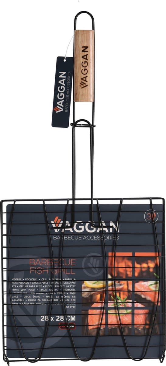 BBQ Vaggan Vis Grill voor 3 Vissen 28x28cm. — afbeelding 1