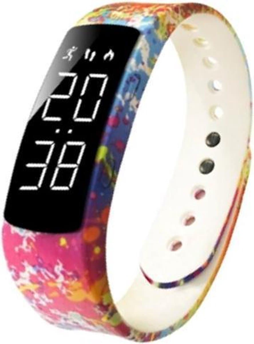 West Watches Model Jungle Activity Tracker Stappenteller Tieners - Smartband - Sporthorloge - Graffiti — afbeelding 1