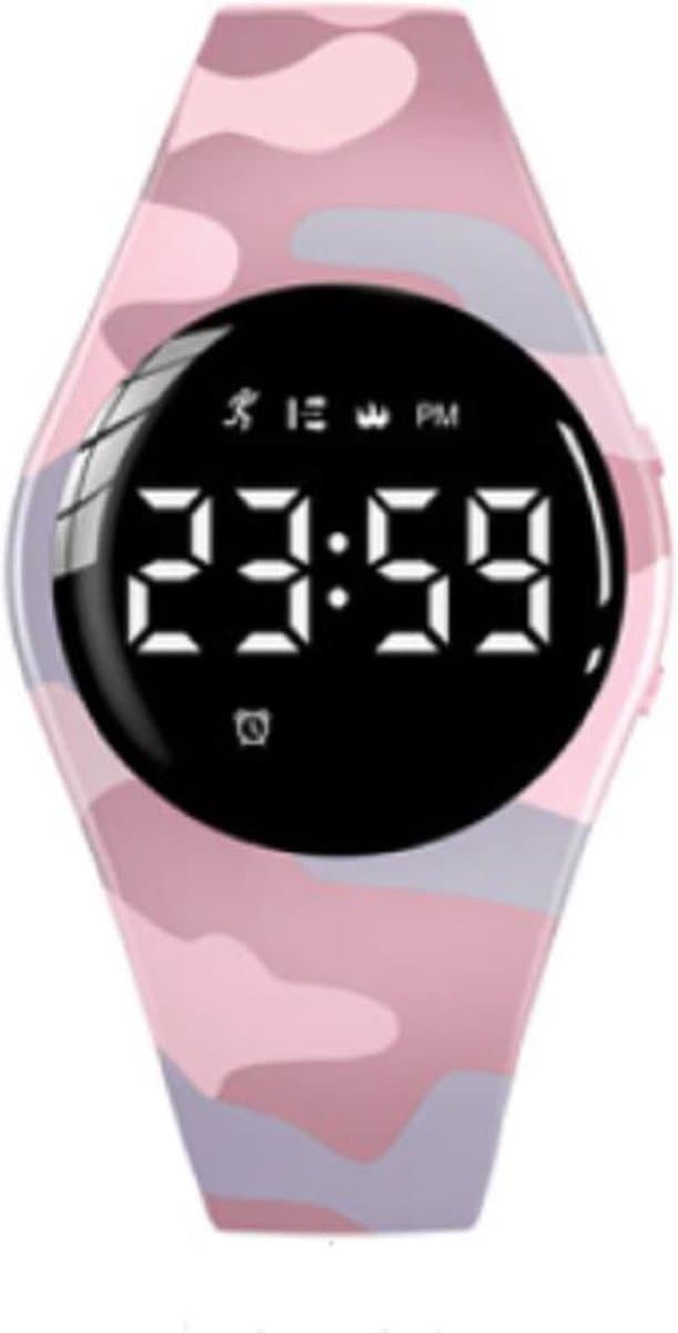 West Watches Model Jungle Rond Activity Tracker Stappenteller Kinderen - Smartband - Sporthorloge Kids - Camouflage roze — afbeelding 1