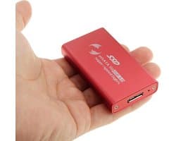 6 gb / s mSATA Solid State Disk SSD naar USB 3.0 harde schijfbehuizing (rood)