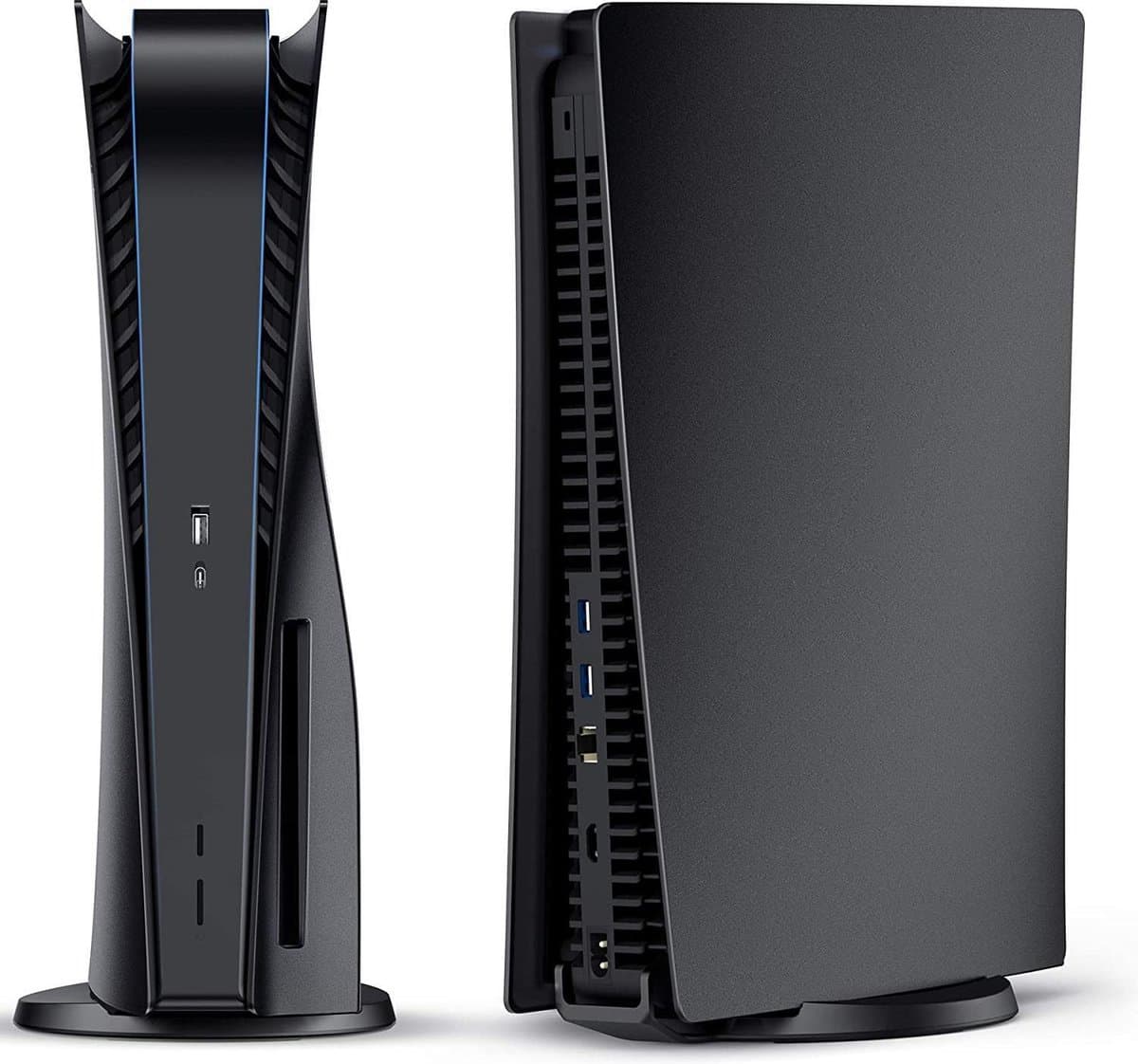 Playstation 5 Faceplates Disc Edition (niet geschikt voor PS5 Slim & PS5 Pro) - Inclusief Mid Skin - Accessoires - Faceplate - Cover - Plate - Skin - Zwart — afbeelding 1