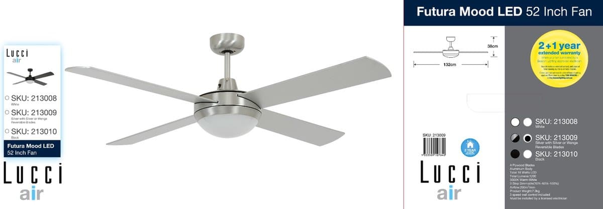 Plafondventilator Beacon Futura Mood 132cm 213009 — afbeelding 1