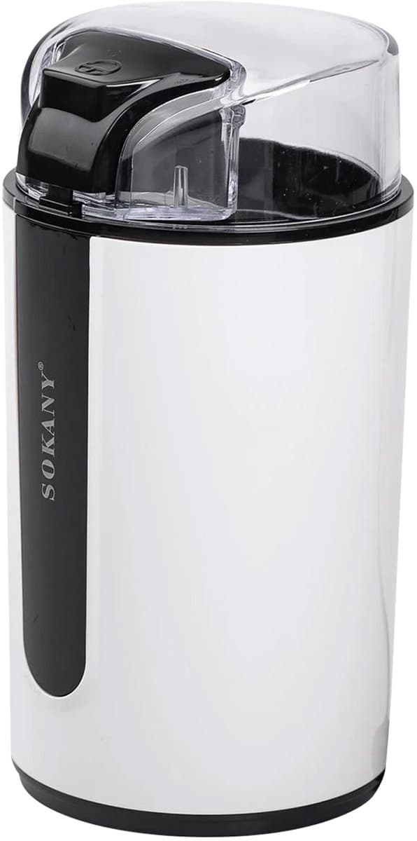 Sokany, Elektrische Koffiemolen 200W Capaciteit 75g, Zwart / Wit — afbeelding 1