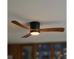 LED Plafondventilator | Zwart | 18W | 1440 lumen | CCT - Kleurwissel | Niet dimbaar