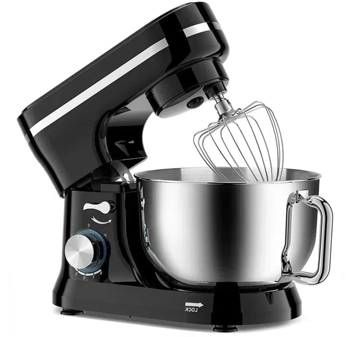 Keukenmixer - Keukenmachine - Foodprocessor - Keukenrobot - 1000W – 8 Snelheden – 4.5L Roestvrijstalen Kom – Elektrische Foodmixer - Zilver — afbeelding 1