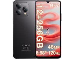 CUBOT A40 Smartphone - 12GB RAM 256GB ROM - 5100 mAh - Android 15 - Dual SIM 4G - 6,88 inch 120Hz - NFC - GPS - Zwart