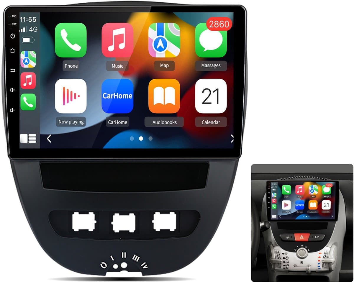 Junsun Android 15 Autoradio Geschikt voor Toyota Aygo/Citroën C1/Peugeot 107 - 1+32GB - GPS-multimedianavigatie - Stuurwielbediening - WiFi - 10 Inch TouchScreen - RDS - USB — afbeelding 1