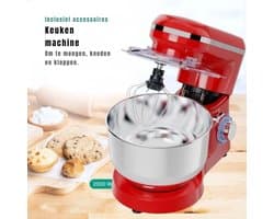 DYNA® Mixer met mengkom - Mixer - Mixer met mengkom keukenmachine - Rood - 39x 24x 31cm; 6.3 kg