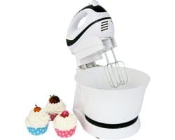 RWB® Mixer met Mengkom - Keuken Mixer - Mix Machine - Wit - 20 x 27 x 19 cm