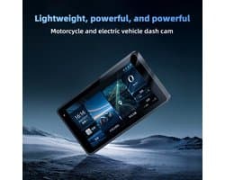 Motorfiets GPS-navigatiescherm met 1080p dashcam voor en achter, 5 inch IP68 waterdicht touchscreen, Bluetooth-audio-ontvanger, ondersteuning voor 5G wifi handsfree bellen, GPS-tracking, bandenspanningscontrole