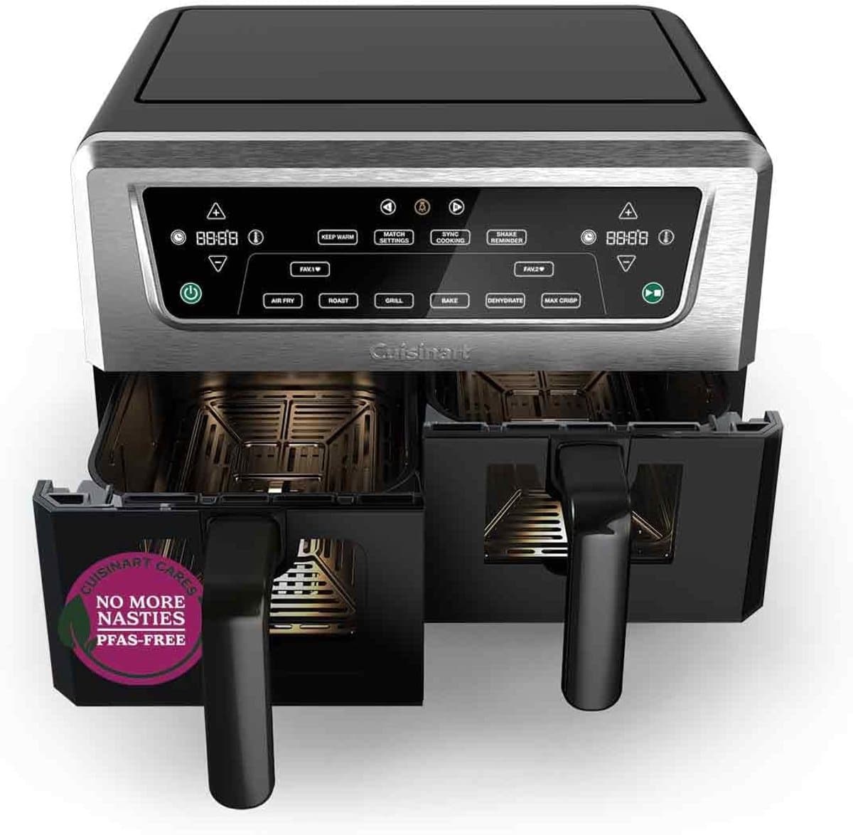 XXL Airfryer Dubbele Lades - Heteluchtfriteuse Bakken - Gezond Koken - PFAS Vrij - 2 x 5.2 L - Zwart — afbeelding 1