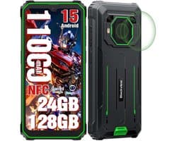 Blackview BV6200 Plus Robuuste Smartphone 4G - 24GB RAM - 128GB - 6,56 inch - 11000mAh - IP68/IP69K Outdoor telefoon - Dual SIM - Android 14 - NFC - GPS - Groen
