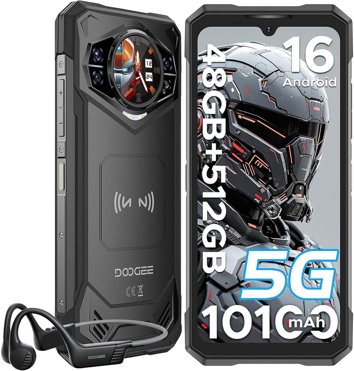Doogee S200X VIP Robuuste Smartphone - 48GB RAM 512GB ROM(TF 2TB) - 10100 mAh - 6,72 inch 120Hz - Android 16 - 100MP AI Camera - Dual SIM 5G Telefoon - IP68,IP69K - NFC,GPS,OTG,FM,Face ID - Zwart — afbeelding 1